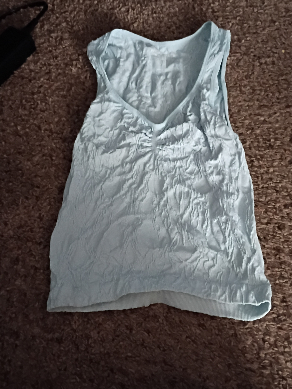 Wallflower Pale Blue V-Neck Textured Tank Top